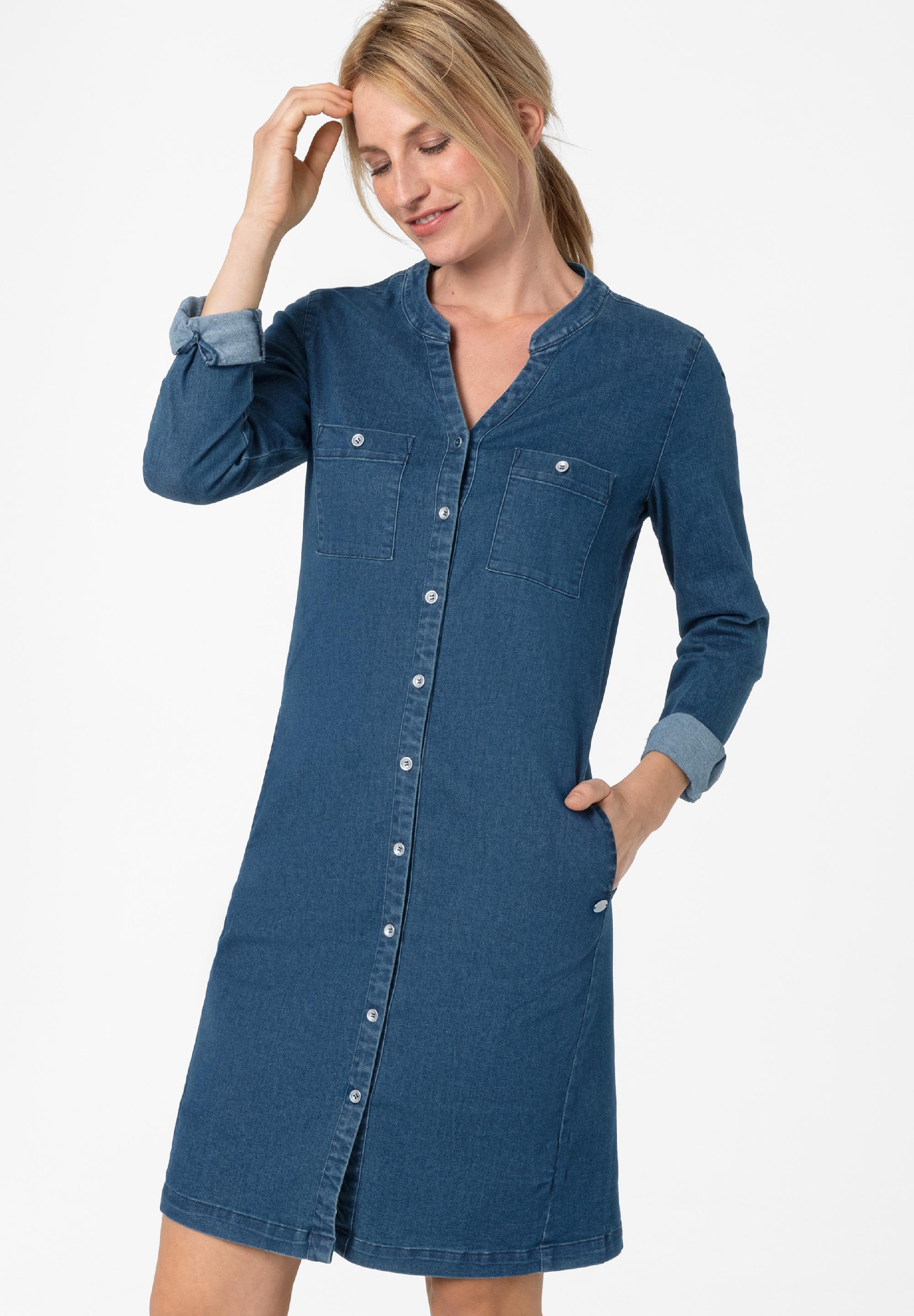 Denim Henley Dress