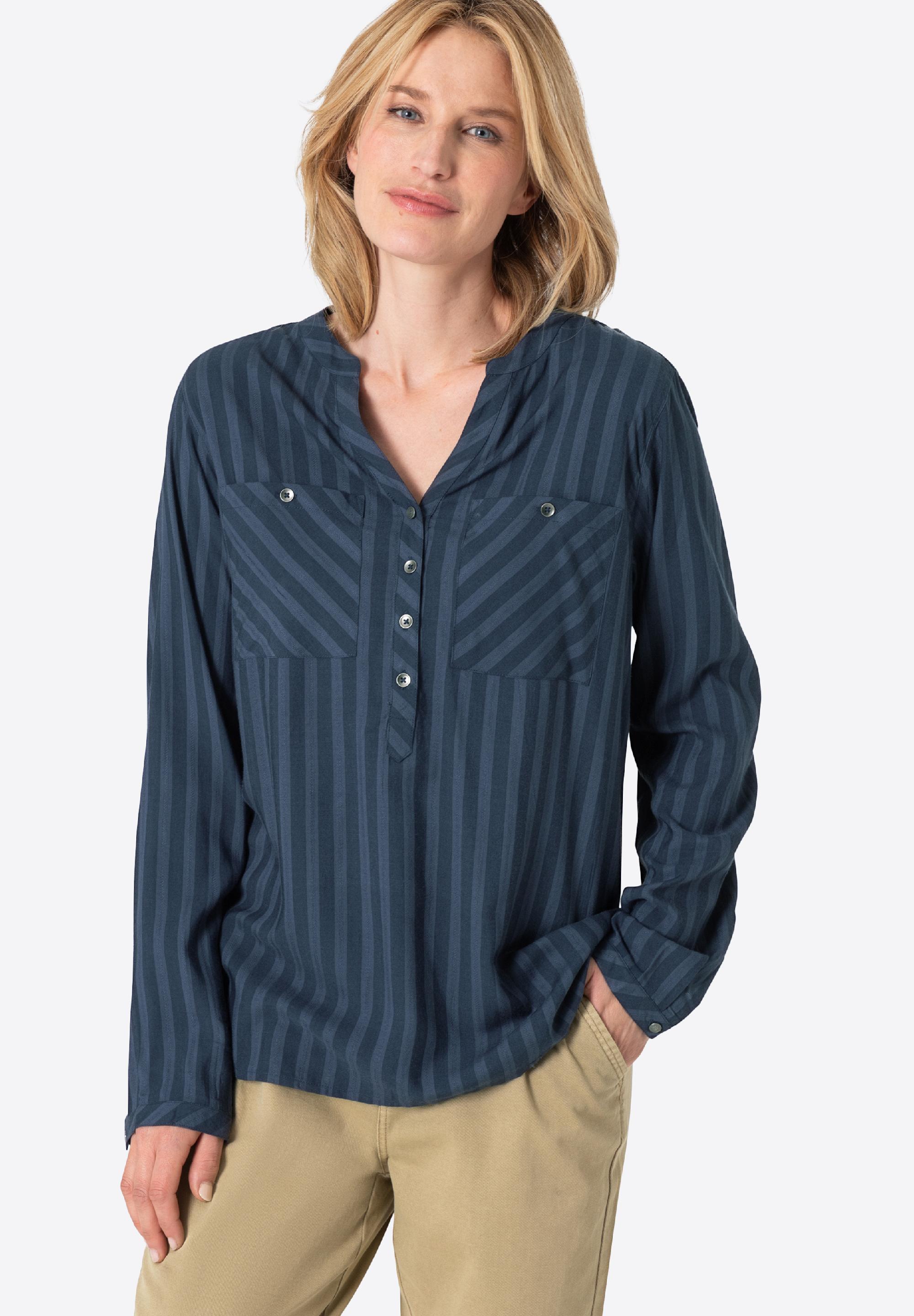 Striped Henley Blouse