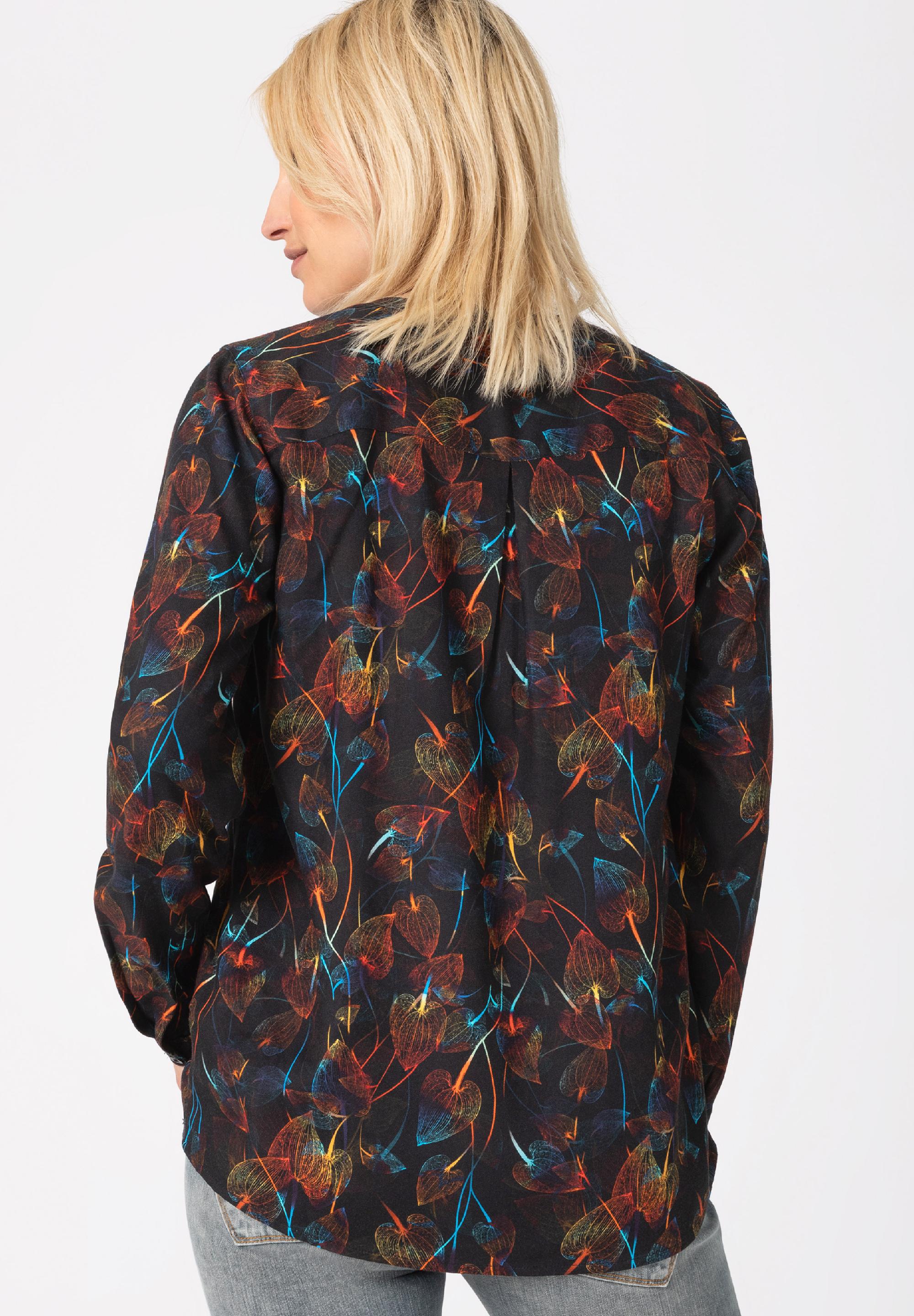 Printed Henley Blouse